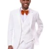 Mens Vested Paisley Prom & Wedding Suit In White