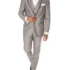 Grey Prom Suit - Gray Wedding Suit - Gray Tuxedo Grey Sharkskin Trim Tuxedo