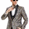 "Men's Navy& Gold Paisley Shawl Tuxedo - One Button Vested Prom 2025 & Wedding Suit" -Alberto Nardoni Shop 0LRe9iM