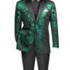 Emerald Green Paisley Tuxedo Suit - Prom Floral Tuxedo Suit - Groom Wedding Suit