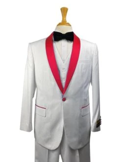 26-C-Tux-SH White-Red -Tuxedo WholesaleDistributors