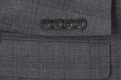 San Gemini Collection - 3 Piece Suit 2 Buttons Gray Glen Plaid Regular Fit -Alberto Nardoni Shop 278 1 1