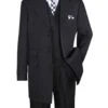 Mens 6 Button Double Breasted Vest Zoot Suit In Black -Alberto Nardoni Shop 2917V Black