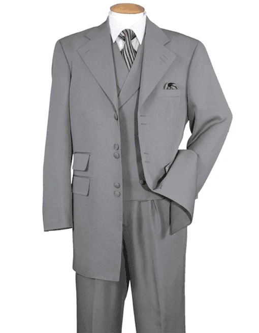 Mens Pimp Suit -Gangster Suit - Mobster Suit - Mafia Suit For Mens 6 Button Double Breasted Vest Zoot Suit In Grey 1 Mens Pimp Suit -Gangster Suit - Mobster Suit - Mafia Suit For Mens 6 Button Double Breasted Vest Zoot Suit In Grey