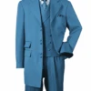 Mens Pimp Suit -Gangster Suit - Mobster Suit - Mafia Suit For Mens 6 Button Double Breasted Vest Zoot Suit In Turquoise