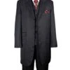 Mens Ton On Ton Stripe Fashion Zoot Suit In Black -Alberto Nardoni Shop 29198V Black