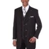 Gangster Suit - Mobster Suit - Mafia Suit For Mens 3 Button Peak Lapel Bold Pinstripe Gangster Suit In Black & White