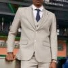"Mens Stacy Adams Suit - Stacy Adams Suit Men's Summer Suit - Two Button Vested In Stone Grey"