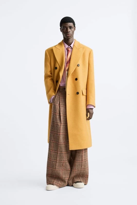Mens Overcoat -Mens Long Wool Topcoats- Topcoat For Men-Mens Double Breasted Overcoat - "Yellow" Double Breasted Coat 1 Mens Overcoat -Mens Long Wool Topcoats- Topcoat For Men-Mens Double Breasted Overcoat - "Yellow" Double Breasted Coat