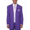 Mens 4 Button Wide Notch Lapel Fashion Zoot Suit In Purple