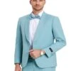 "Aqua Blue Men's Wedding Suit - One Button Shawl Lapel Dinner Jacket"
