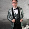 Mens One Button Organic Print Shiny Prom Tuxedo In Green -Alberto Nardoni Shop 70 70 78f3ec5e 7bf4 414b 8973 12872650431f