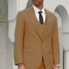 Mens Stacy Adams Suit - Stacy Adams Suit Men's Summer Suit - One Button, Khaki, Double Breasted Vest Camel