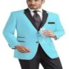 Alberto Nardoni Brand Light Blue ~ Sky Baby Blue Two Button Party Suit & Tuxedo & Blazer W/ Black Prom / Wedding Suit