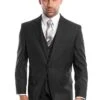 "Black Men's Wedding & Business Suit - Vested Two Button Solid Color" -Alberto Nardoni Shop Am0mMYK