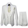 Rossi Man BOND RM1770 Slim Fit 3-Piece White Suit – 1-Button Peak Lapel, Stylish Men’s Formalwear -Alberto Nardoni Shop BOND RM1770