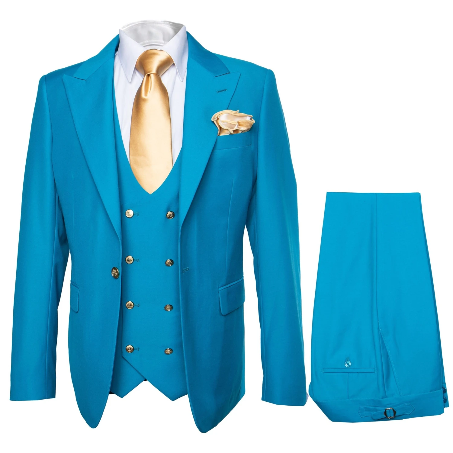 Rossi Man BOND RM1776 Slim Fit 3-Piece Suit – Tailored Turquoise Blue Suit For Formal Occasions 1 Rossi Man BOND RM1776 Slim Fit 3-Piece Suit – Tailored Turquoise Blue Suit For Formal Occasions