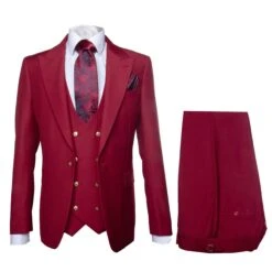 Rossi Man Bond Collection RM1777 – Premium Red Slim Fit 3-Piece Suit For Men