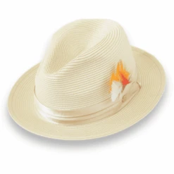 Tapa Crushable Straw Hat Fedora In Beige