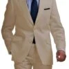 Tan Linen Suit - Children Kids Boys Sizes Light Weight Two Buttons Toddler Suits -Alberto Nardoni Shop Beige Suit