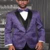 Big And Tall Size Tuxedo Dinner Jacket - Paisley Fabric Blazer In Color Purple -Alberto Nardoni Shop Big and Tall Size Tuxedo Purple