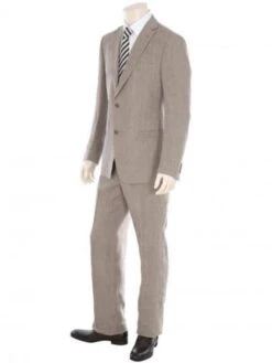 Tan Linen Suit - Dark Tan And Taupe Big And Tall Linen Suit