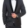 Men's BlackSlim Fit 1 Button Shawl Velvet Lapel Tuxedo SuitSlim Fit Black Tuxedo - Skinny Fit Tuxedo -Alberto Nardoni Shop Black 1 Button Velvet Suit 28015