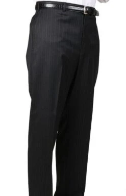 Mens Black Pinstripe Dress Pants - Stripe Slacks - Black Dress Pants
