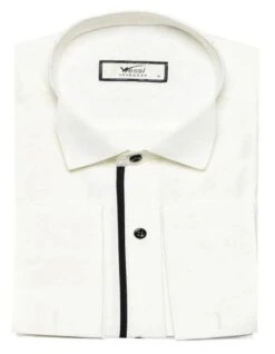 Cream Tuxedo Shirt -Alberto Nardoni Shop Black line shirts