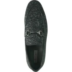 Mens Modern Glitter Sequin Prom Tuxedo Buckle Loafer In Black -Alberto Nardoni Shop Black0