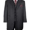 Mens Long Fashion Vested Tonal Pinstripe Zoot Black Suit -Alberto Nardoni Shop Black Tonal Suits
