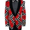 Mens Prom Tuxedo Suit Black & White Polka DotProm Suit