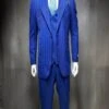 Great Gatsby Guy Costumes - Blue Suit With Double Breasted Vest -Alberto Nardoni Shop Blue Pinstripe Suit