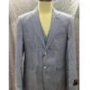 Men's Notch Label Blue Summer Seersucker Fabric Vested 3 Piece Suit