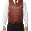Men's Brown Five Button Wedding Vest ~ Waistcoat & Tie