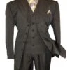 Mens Long Fashion Vested Tonal Pinstripe Zoot Brown Suit -Alberto Nardoni Shop Brown Tonal Suits