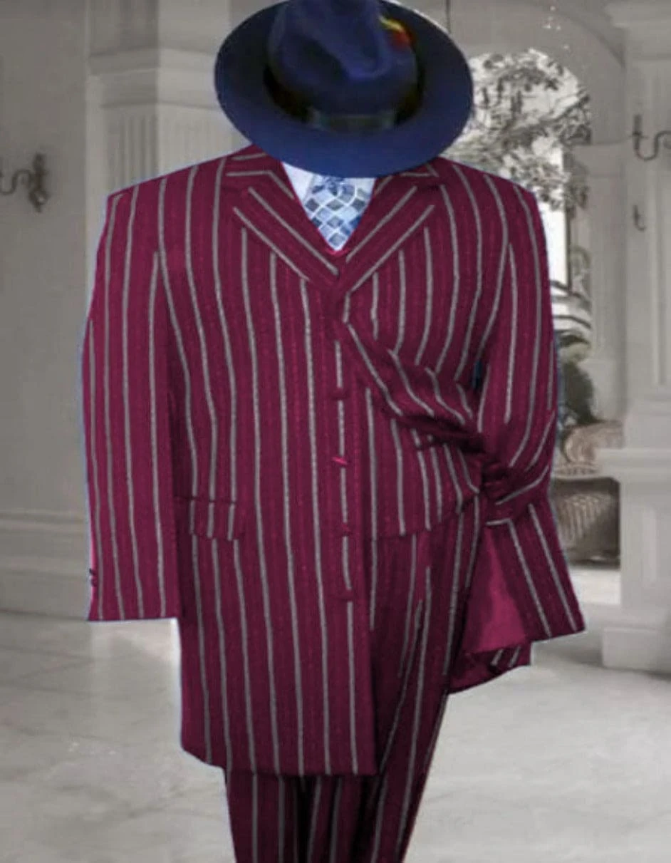 Burgundy Zoot Suit - 1920s Suit - Gangster Long Suit 1 Burgundy Zoot Suit - 1920s Suit - Gangster Long Suit