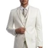 Ivory Men's Wedding & Business Suit - Two Button Vested Solid Color -Alberto Nardoni Shop CIZDsiH