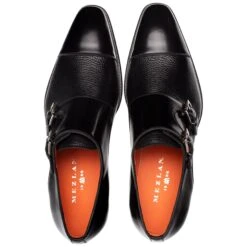 Men's Cantera Genuine Leather Double Monk Strap Black Shoes By Mezlan Made In Spain Brand -Alberto Nardoni Shop Cantera 7 Genuine