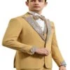 Champagne Prom Tuxedo - Perfect Wedding Suit Vested Rhinestone Lapelled