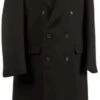 Mens Black Overcoat - Black Double Breasted Overcoat - Full Length Topcoat In Australian Wool Fabric In 7 Colors -Alberto Nardoni Shop Charcoal Long Coat