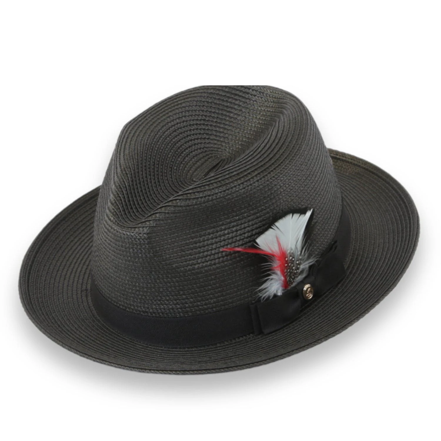 Tapa Crushable Straw Hat Fedora In Charcoal 1 Tapa Crushable Straw Hat Fedora In Charcoal