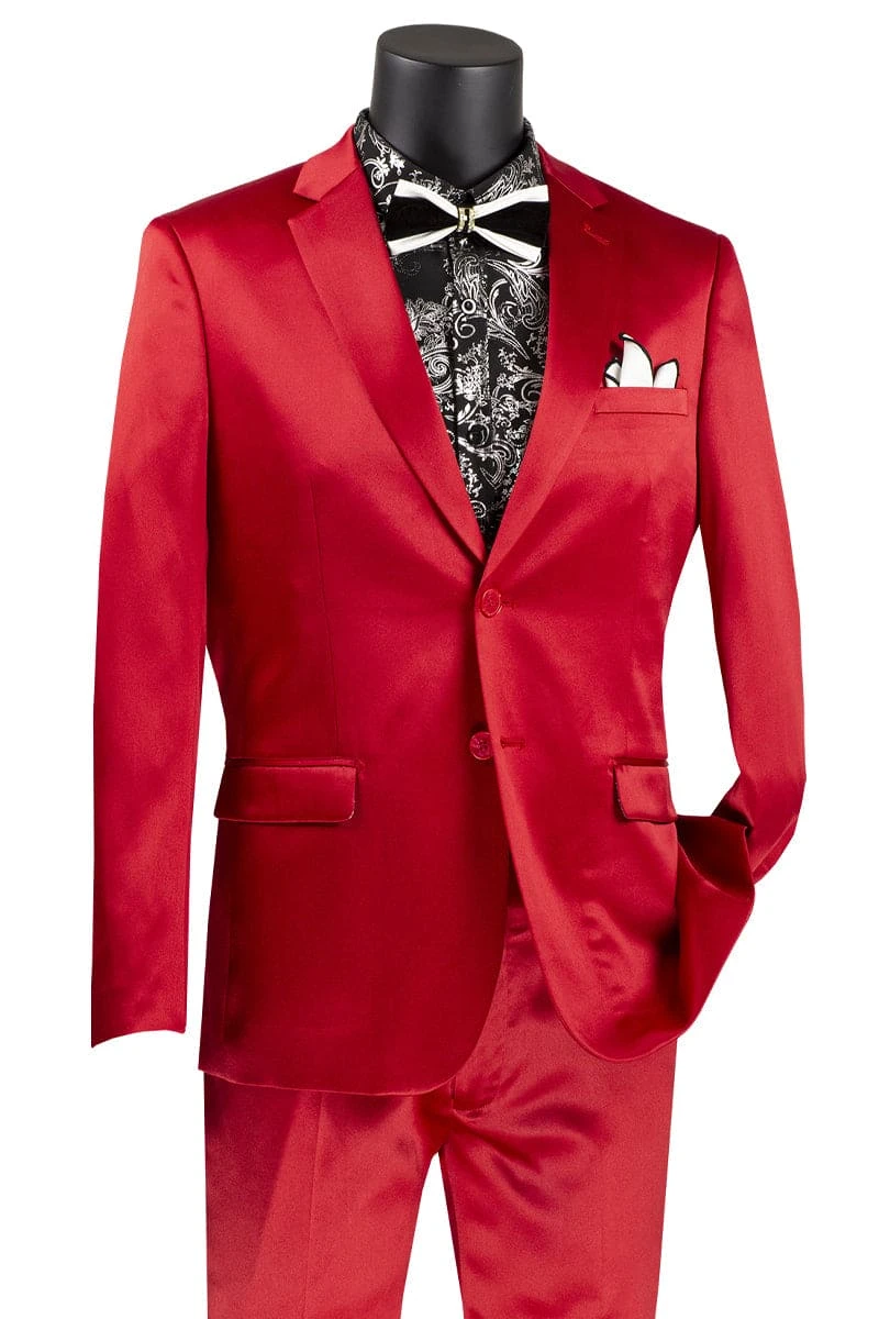 "Red Sharkskin Suit: Men's Slim Fit Satin For Prom 2025 & Wedding" 1 "Red Sharkskin Suit: Men's Slim Fit Satin For Prom 2025 & Wedding"