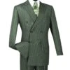 Gangster Suit - Mobster Suit - Mafia Suit For Mens Double Breasted Gangster Pinstripe Suit In Charcoal Grey