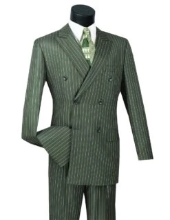 Gangster Suit - Mobster Suit - Mafia Suit For Mens Double Breasted Gangster Pinstripe Suit In Charcoal Grey