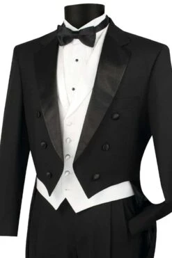 Black Classic Men's Wedding Tuxedo With Vest | 44R CLOSE OUT