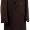 Mens Black Overcoat - Black Double Breasted Overcoat - Full Length Brown Topcoat In Australian Wool Fabric In 7 Colors -Alberto Nardoni Shop Dark Brown Long Coat