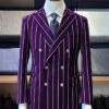 Mafia Outfit - Mobster Outfit - Italian Costume - Dark Purple Six Button Suit