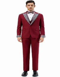 Dark Red - Maroon Wine Prom Tuxedo - Perfect Wedding Suit Vested Rhinestone Lapelled 5 Dark Red - Maroon Wine Prom Tuxedo - Perfect Wedding Suit Vested Rhinestone Lapelled -Alberto Nardoni Shop Dark Red Maroon Wine Prom Tuxedos