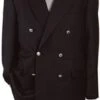 Black Six Button Double Breasted Suits Blazer Jacket Coat